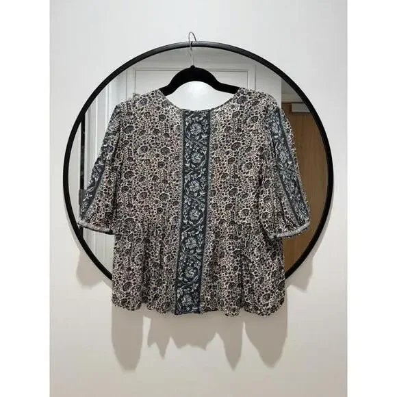 BA&SH Tobias Floral Tie-Neck Top Size 0 / XS – Boho Flowy Festival Blouse - Picture 8 of 8
